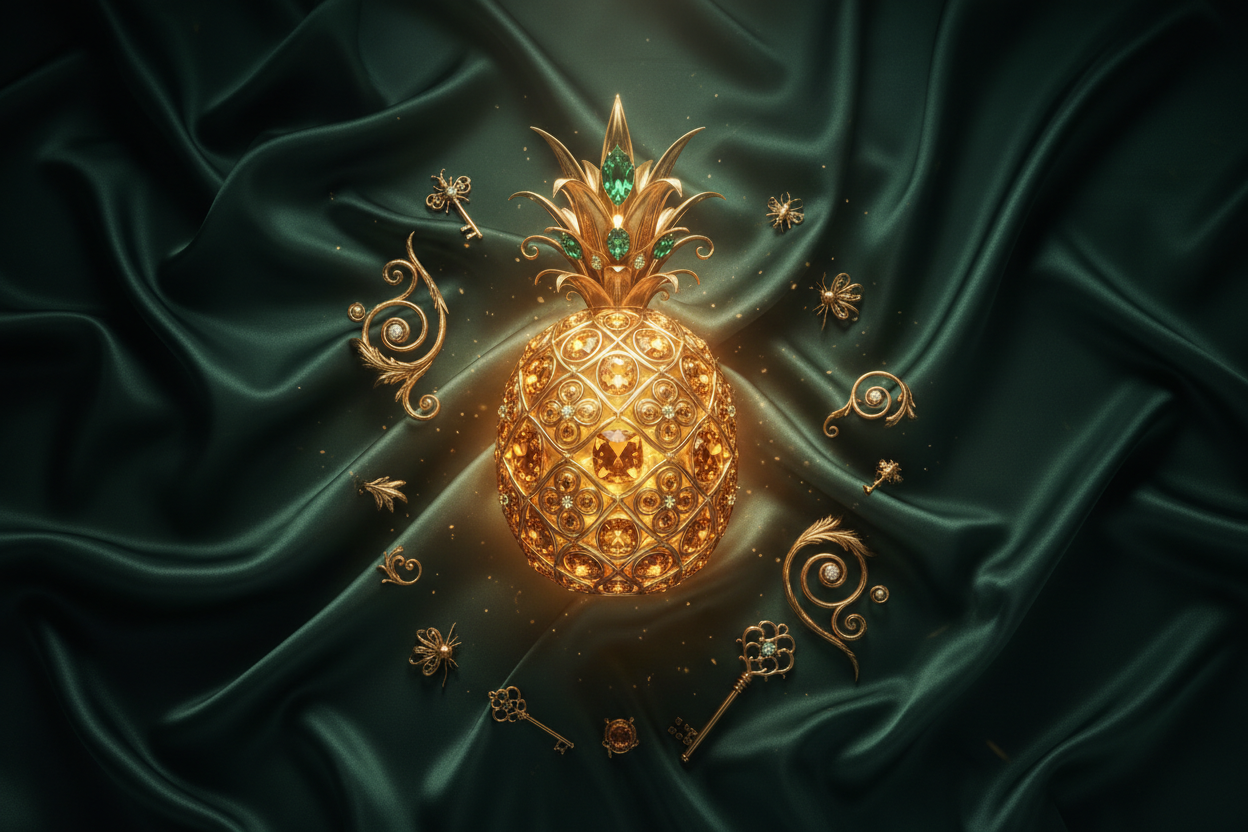 Dark Forest Green Satin Pineapple Hero